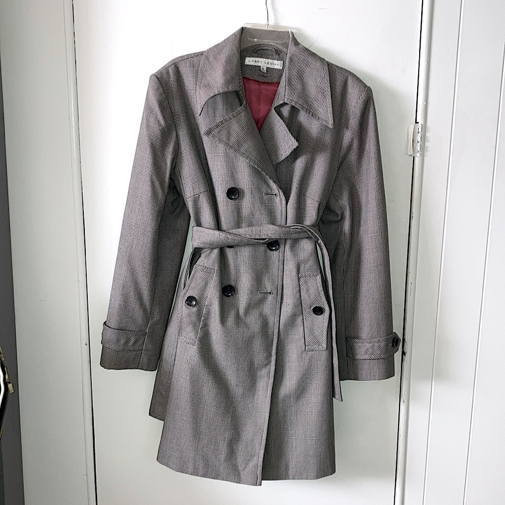 Larry Levine double breasted trench coat